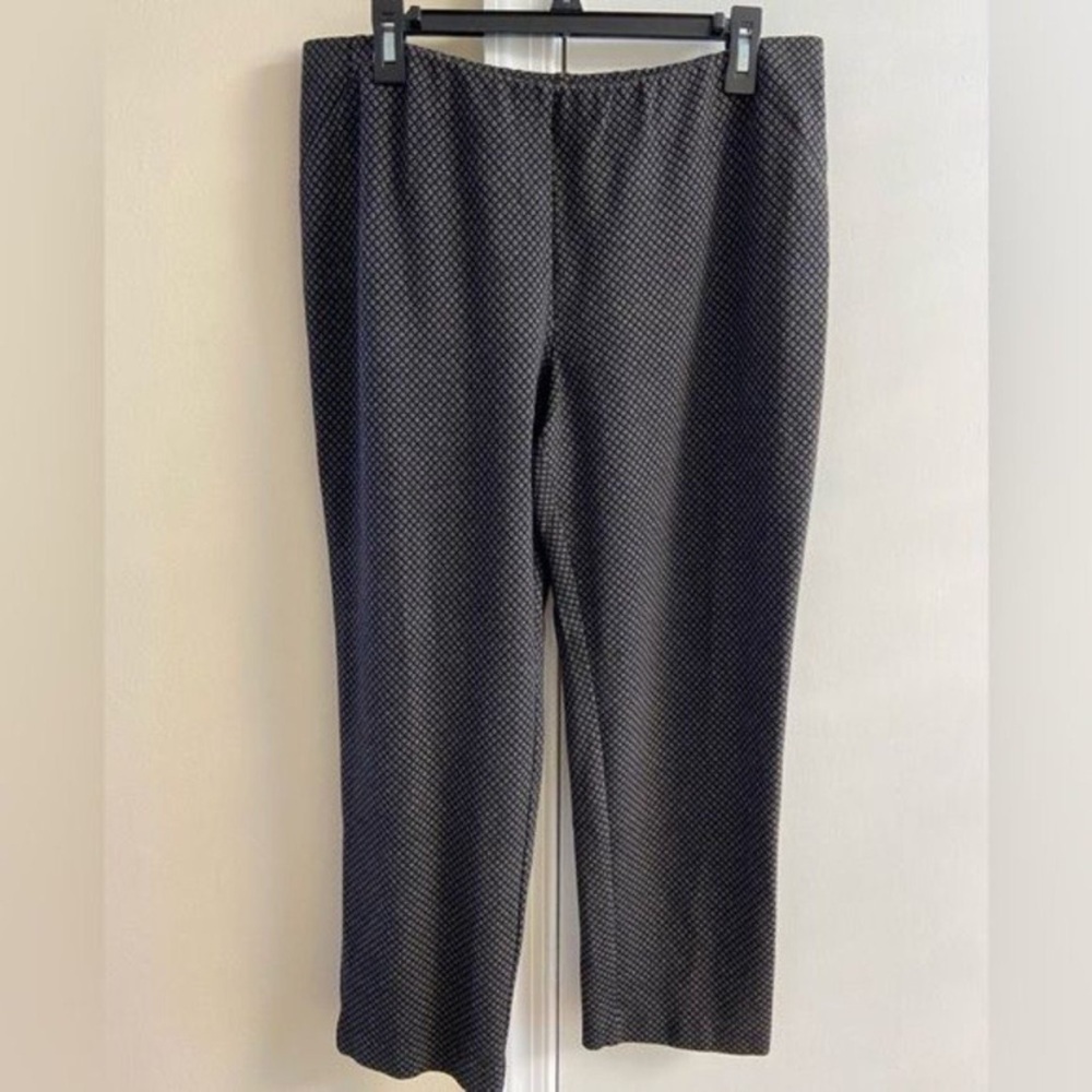 J Jill ponte knit Black and White Patterned Slim Leg Pants Large petite